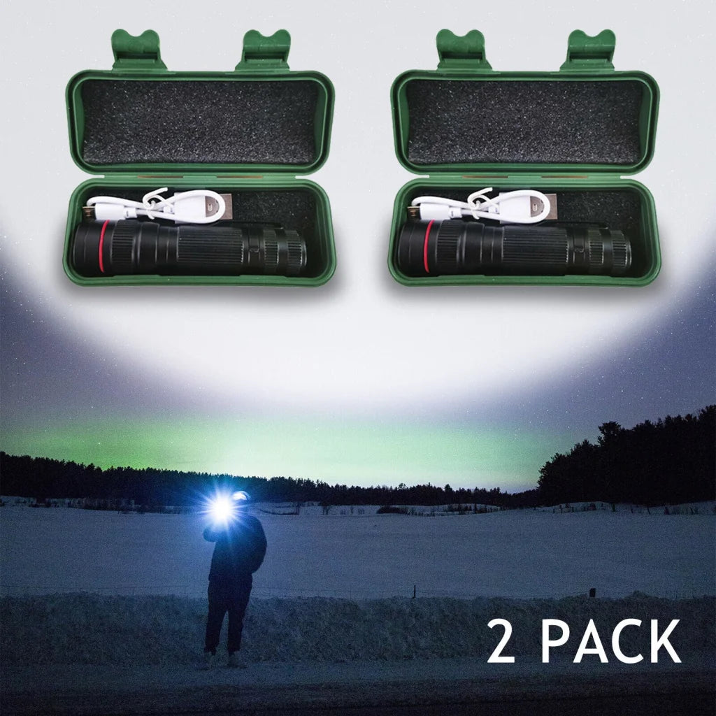 2x Mini Tactical Flashlight Small LED Torch 3 Mode Super