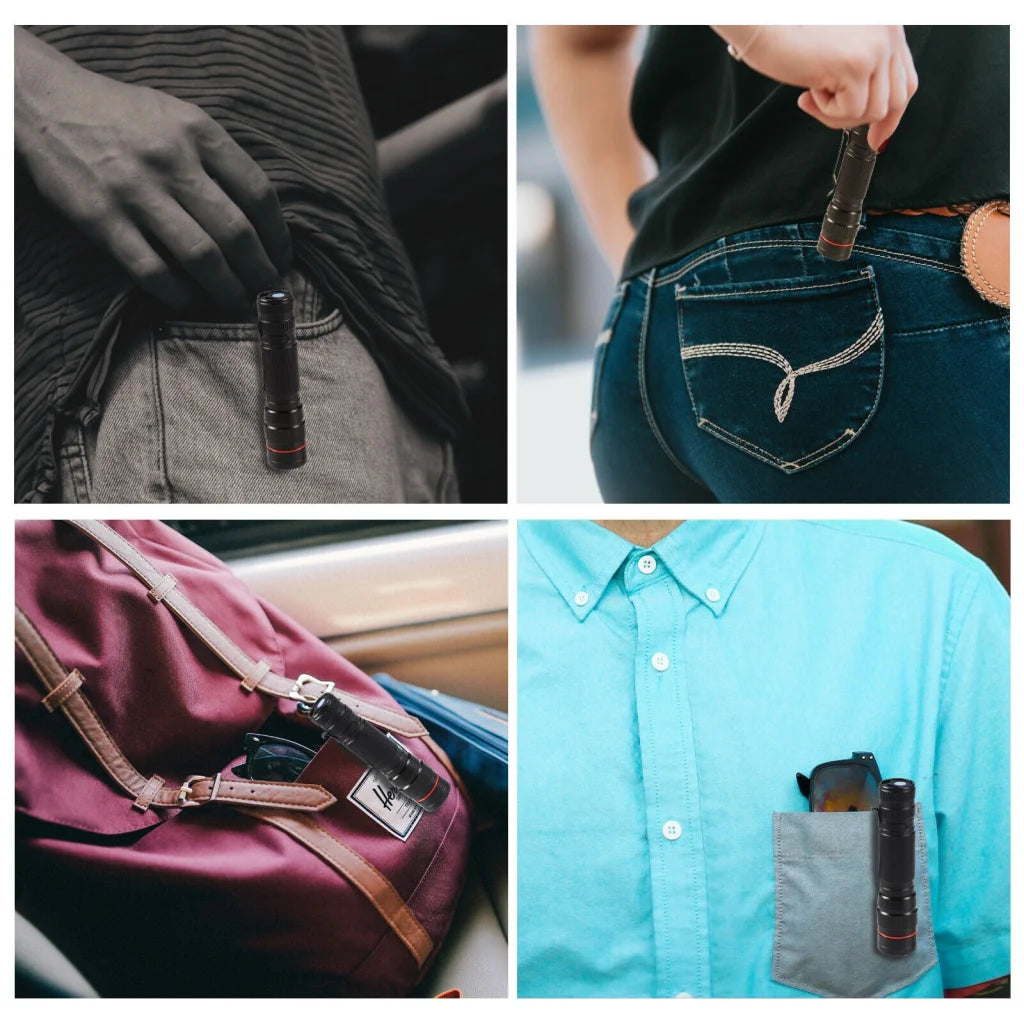 2x Mini Tactical Flashlight Small LED Torch 3 Mode Super