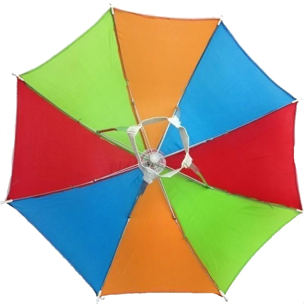 2x RAINBOW UMBRELLA HAT Rain Beach Sun Rain Cap Costume
