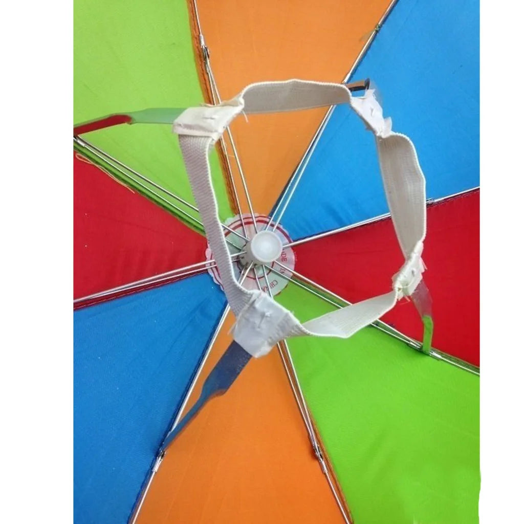 2x RAINBOW UMBRELLA HAT Rain Beach Sun Rain Cap Costume