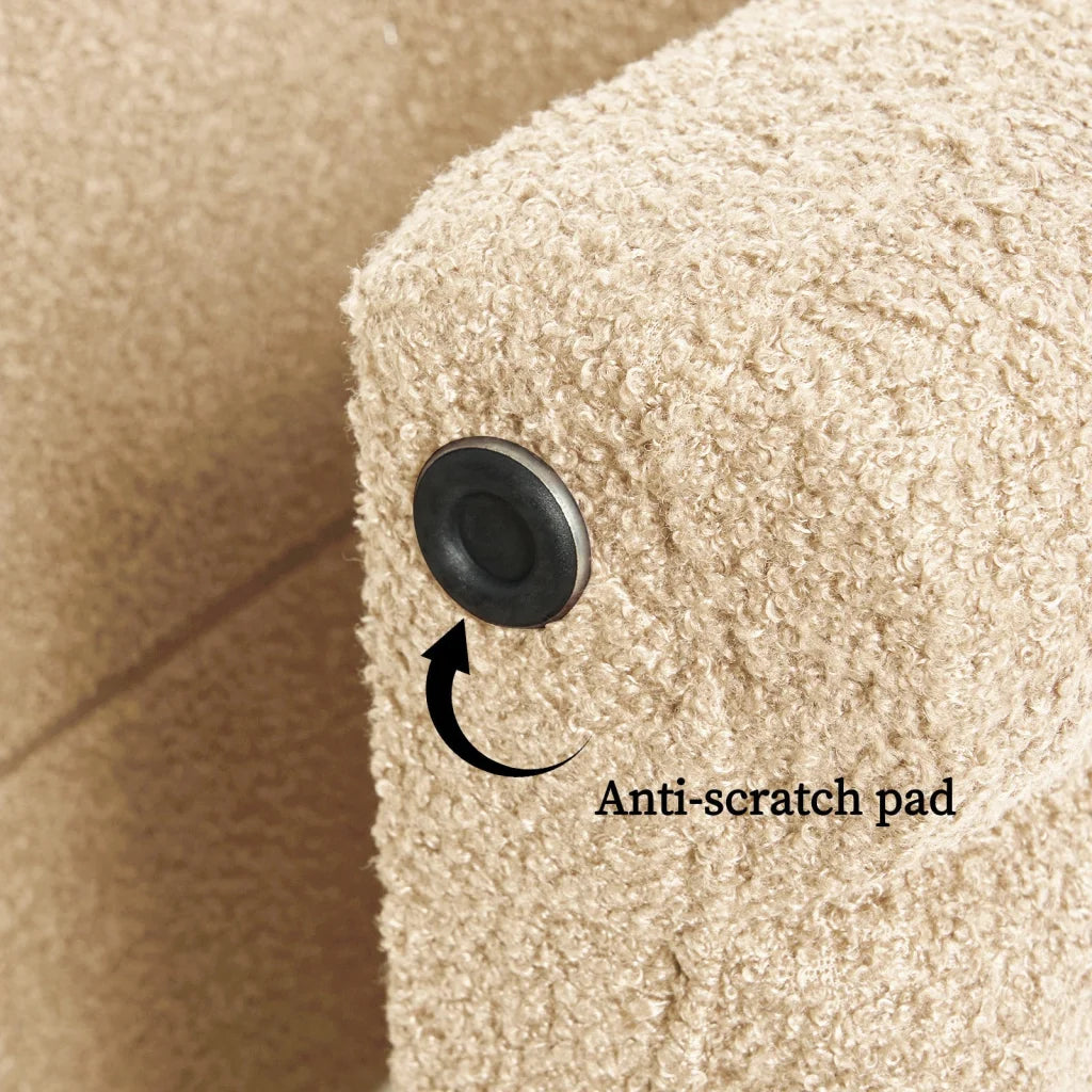 2X Ridge Arch Ottoman Stool Teddy Fleece Fabric Foot Rest