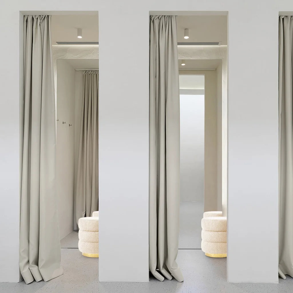 2X Round Stacked Ottoman Stool Teddy Fleece Fabric Foot