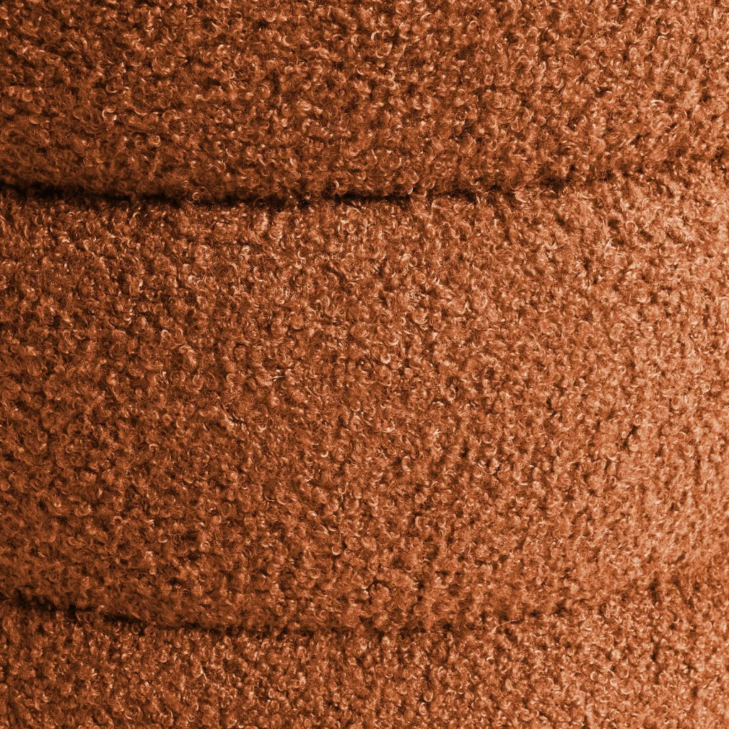 2X Round Stacked Ottoman Stool Teddy Fleece Fabric Foot