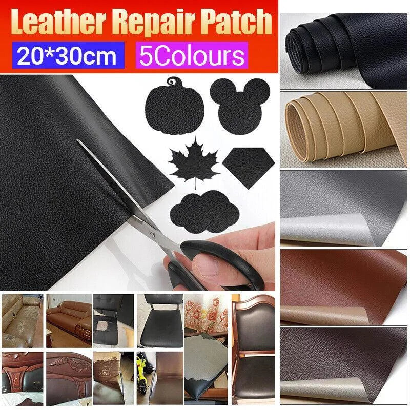 2X Self Adhesive Leather Repair Patches Kit for Sofa Couch