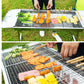 2X Skewers Grill Portable Stainless Steel Charcoal BBQ 6-8 Persons - Premium