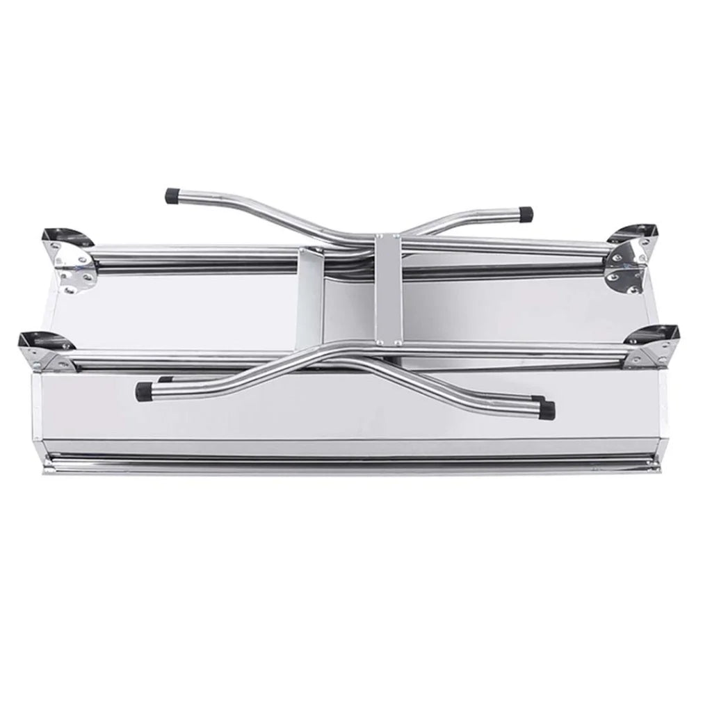 2X Skewers Grill with Side Tray Portable Stainless Steel Charcoal BBQ 6-8 Persons - Premium