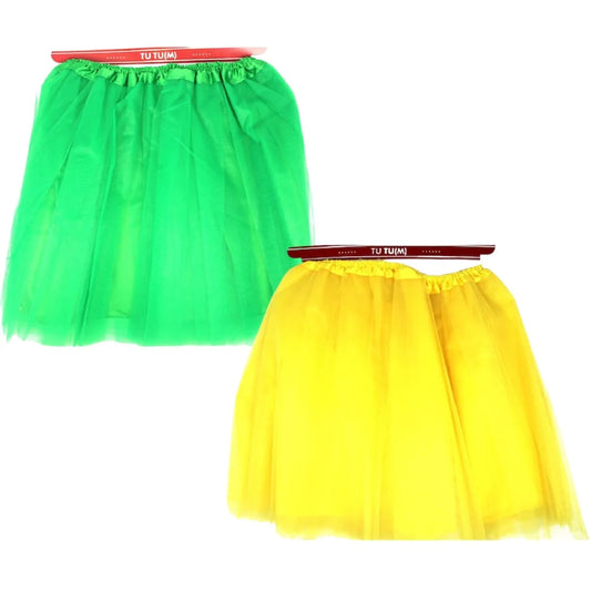 2x Tulle Ballerina Tutu Yellow & Green – Medium 3-Layer