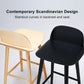 2X Wooden Bar Stool Dining Chair Ash Wood ELISE 65cm BLACK