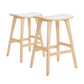 2X Wooden Bar Stool Padded Fabric Dining Chair KANSO 65cm