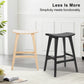 2X Wooden Bar Stool Padded Fabric Dining Chair KANSO 65cm