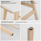 2X Wooden Bar Stool Padded Fabric Dining Chair KANSO 65cm