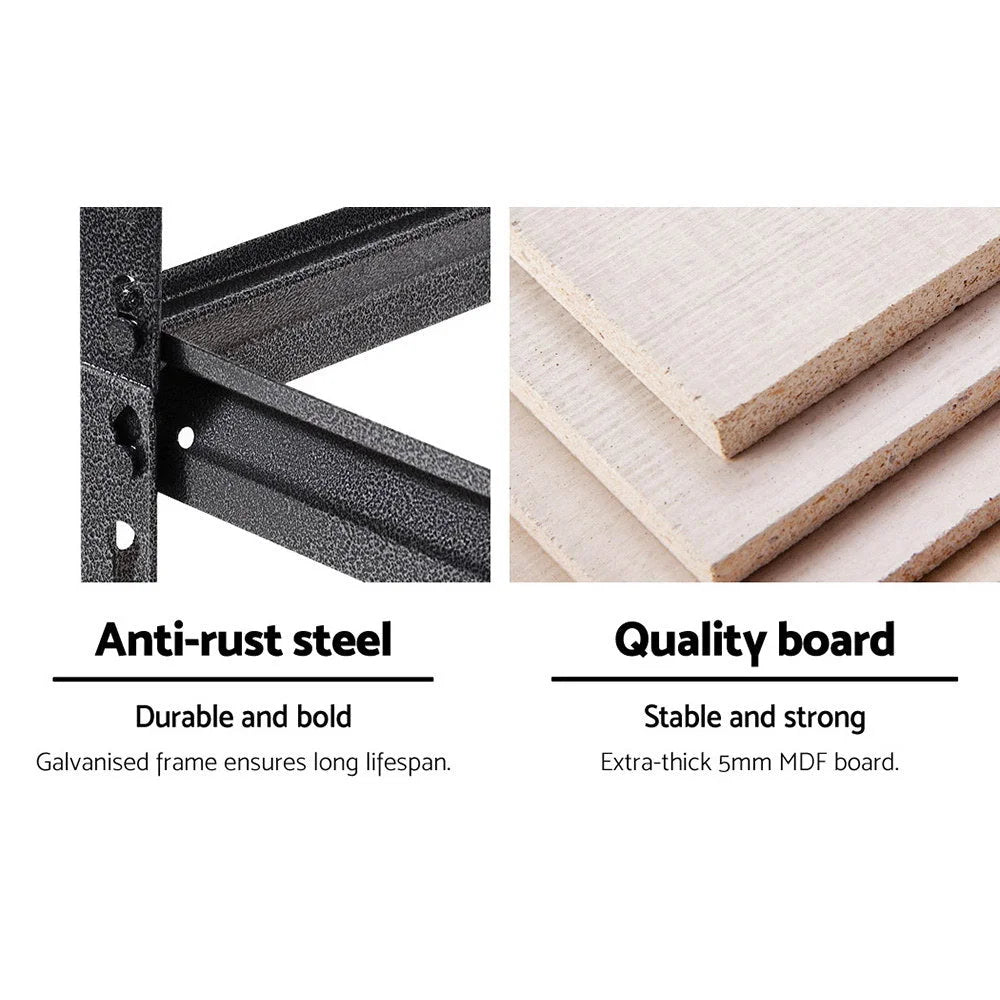 2x1.5M Garage Shelving Warehouse Rack Storage Racking Steel