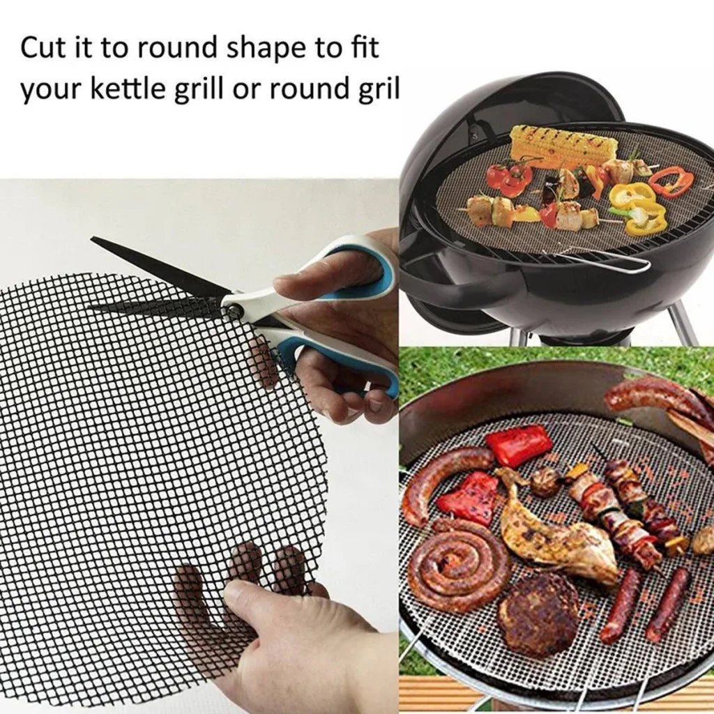 3/6/10PCS Non-Stick BBQ Grill Mat Mesh Liner Cooking