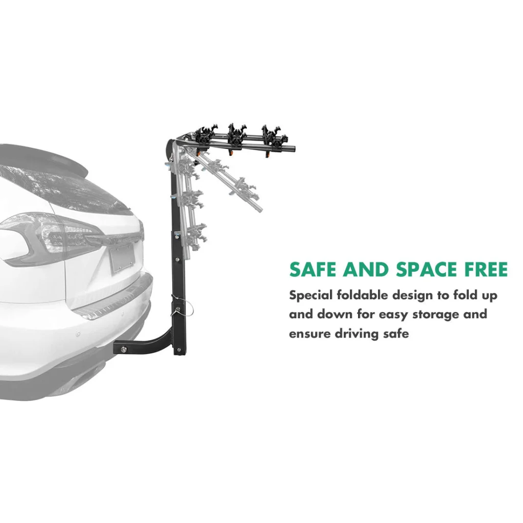 3 Bike Rack Bicycle Car Rear Carrier 2’’ Steel Foldable
