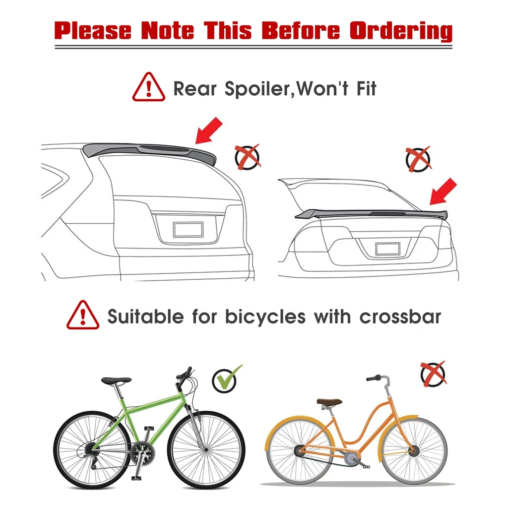 3 Bike Universal Cycle Bicycle Car Rear Carrier Rack Hanger