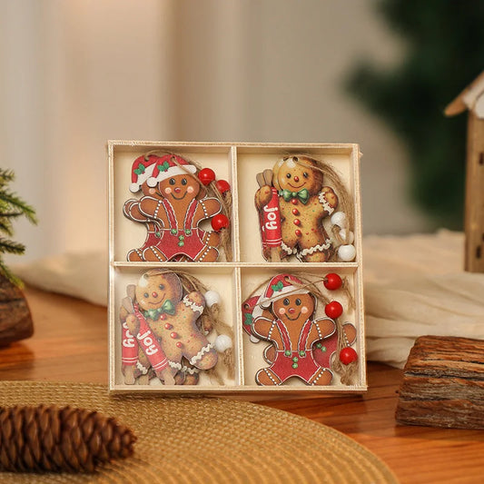 3 boxe style a set New Christmas Decorations Small Wooden