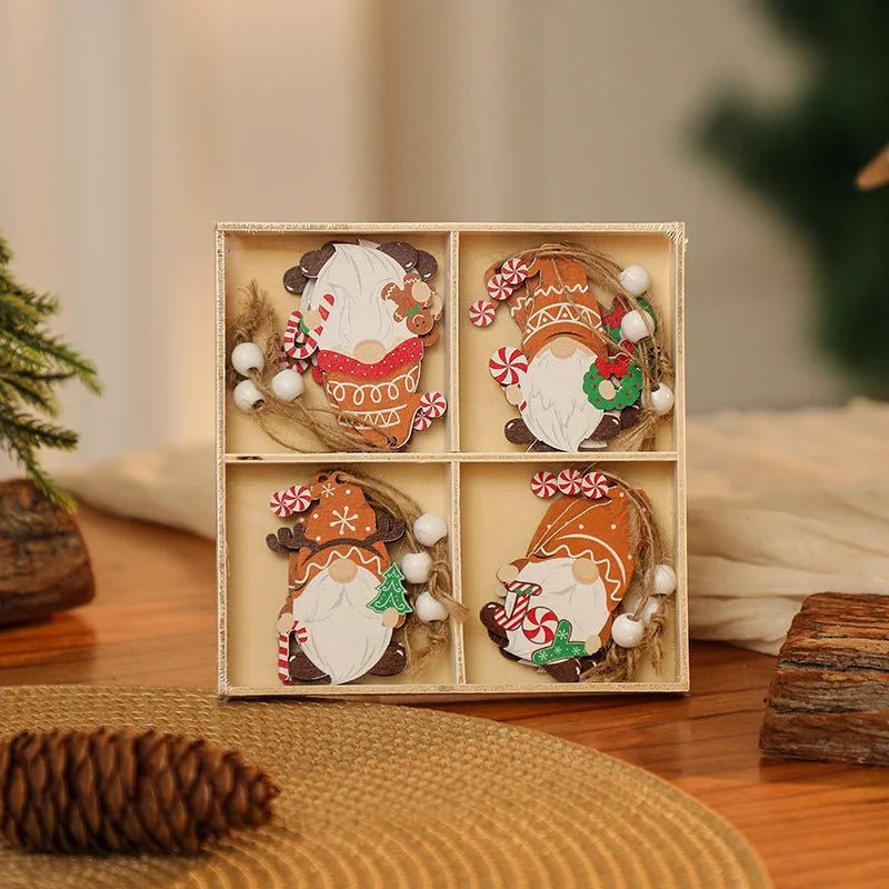 3 boxe style a set New Christmas Decorations Small Wooden