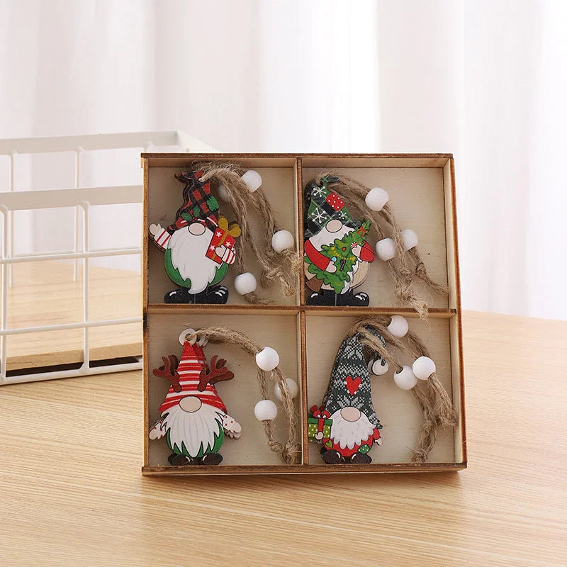 3 boxe style a set New Christmas Decorations Small Wooden