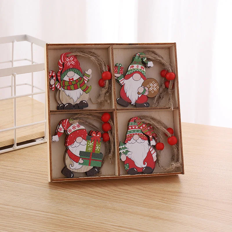3 boxe style a set New Christmas Decorations Small Wooden