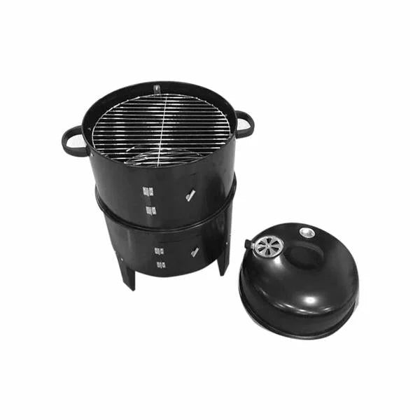 3-in-1 Barbecue Smoker Outdoor Charcoal BBQ Grill Camping Picnic Fishing - Premium