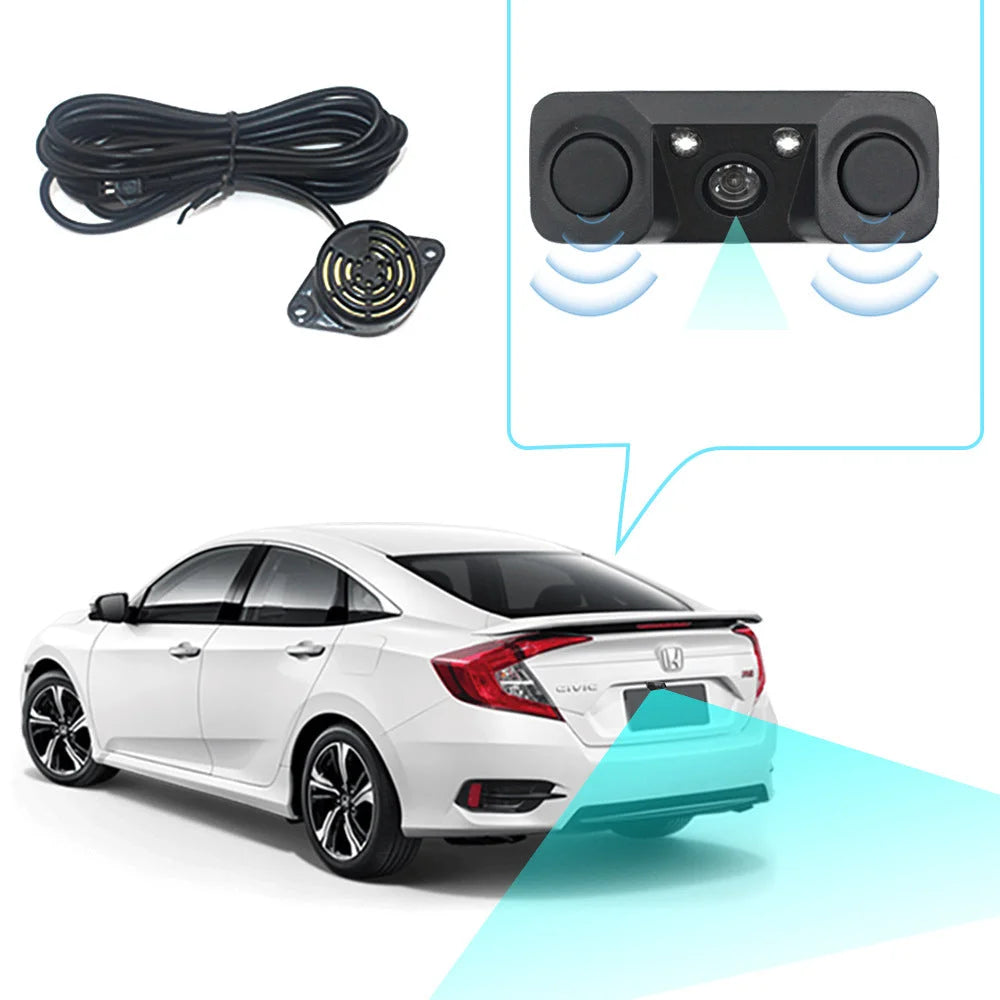 3-in-1 Car Reversing Camera & Parking Sensor System