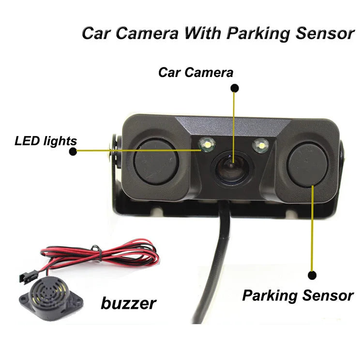 3-in-1 Car Reversing Camera & Parking Sensor System