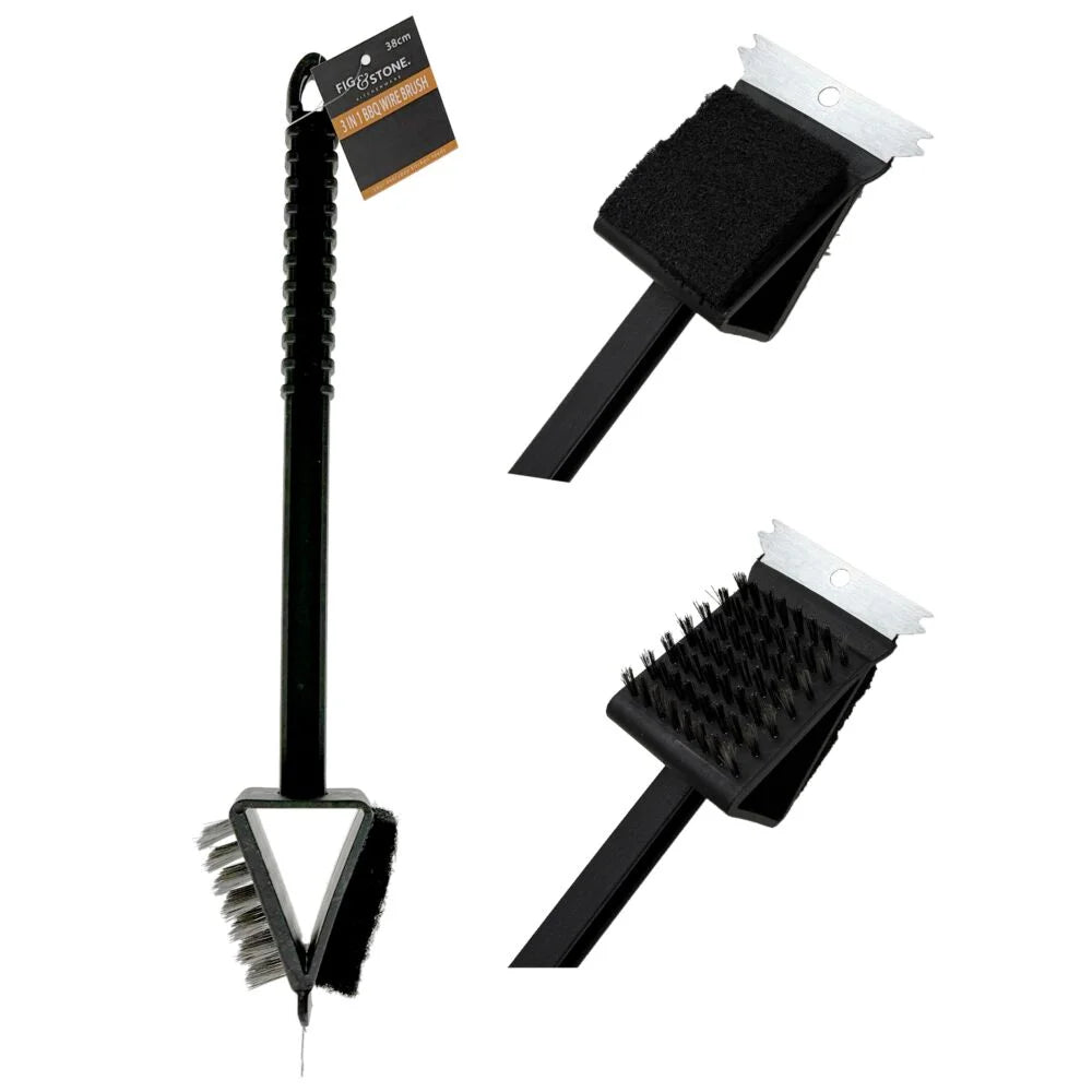 3-in-1 Double-Sided BBQ Grill Cleaning Brush – 38cm