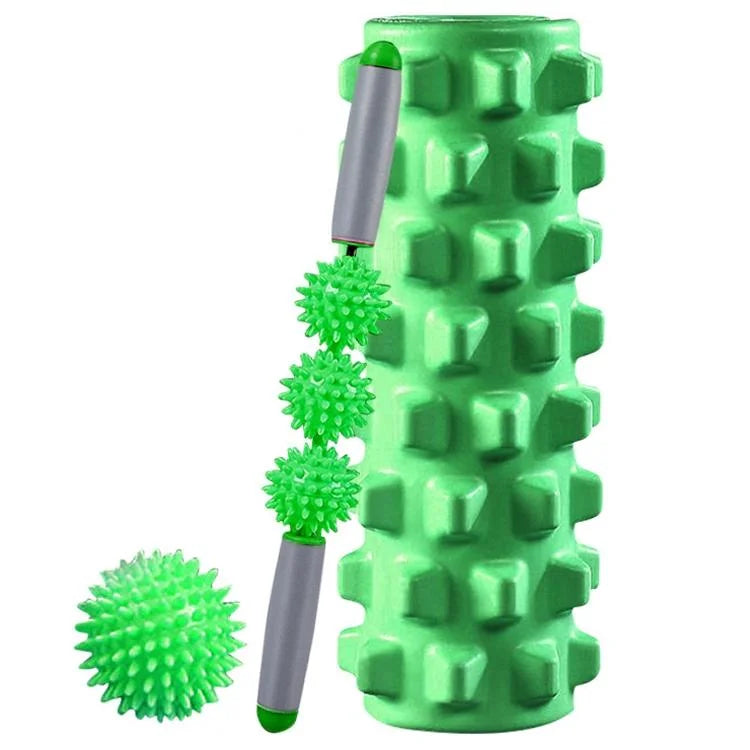 3-In-1 Eva Foam Roller Set 45Cm Length Green Wolf Tooth