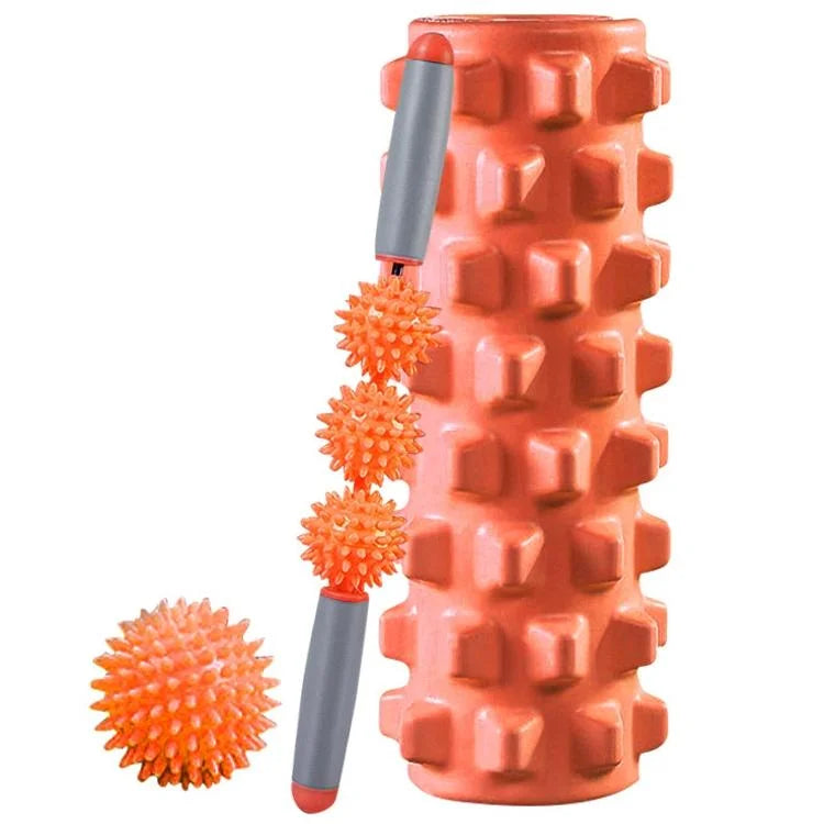 3-In-1 Eva Foam Roller Set 45Cm Length Orange Wolf Tooth