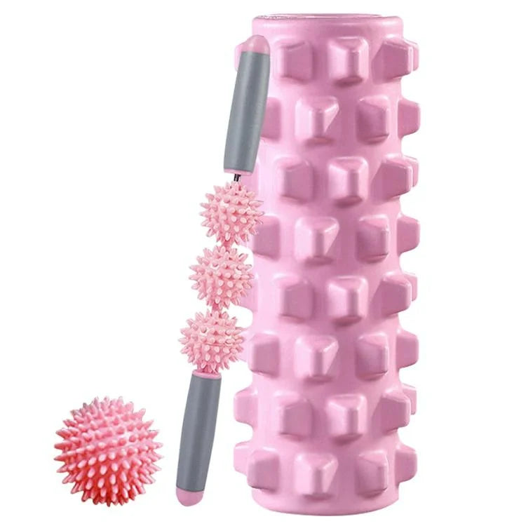 3-In-1 Eva Foam Roller Set 45Cm Length Pink Wolf Tooth