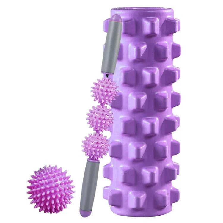 3-In-1 Eva Foam Roller Set 45Cm Length Purple Wolf Tooth