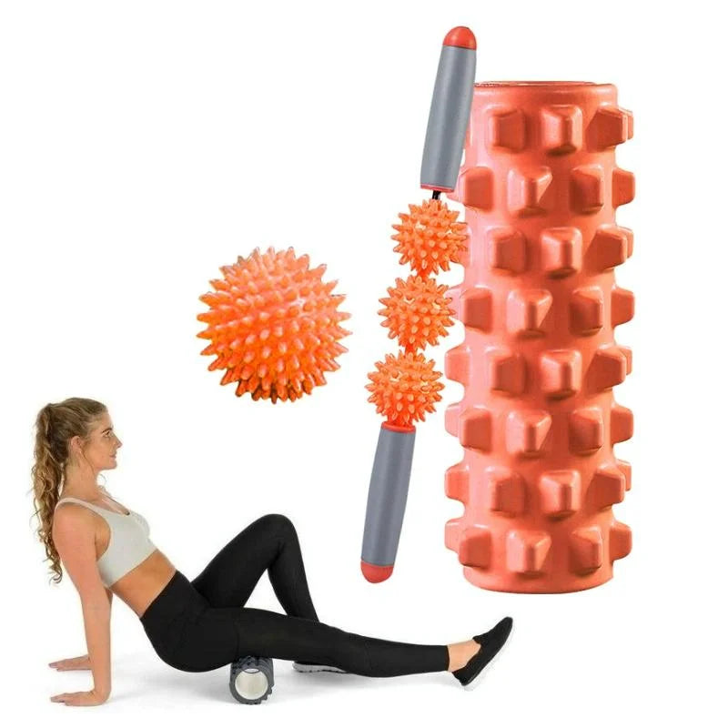 3-In-1 Eva Foam Roller Set For Muscle Relaxation 33Cm