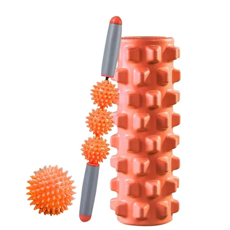 3-In-1 Eva Foam Roller Set For Muscle Relaxation 33Cm