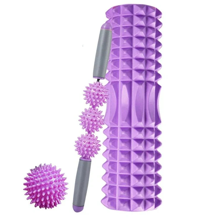3-In-1 Eva Foam Roller Set For Muscle Relaxation 45Cm