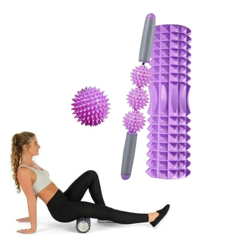 3-In-1 Eva Foam Roller Set For Muscle Relaxation And Yoga