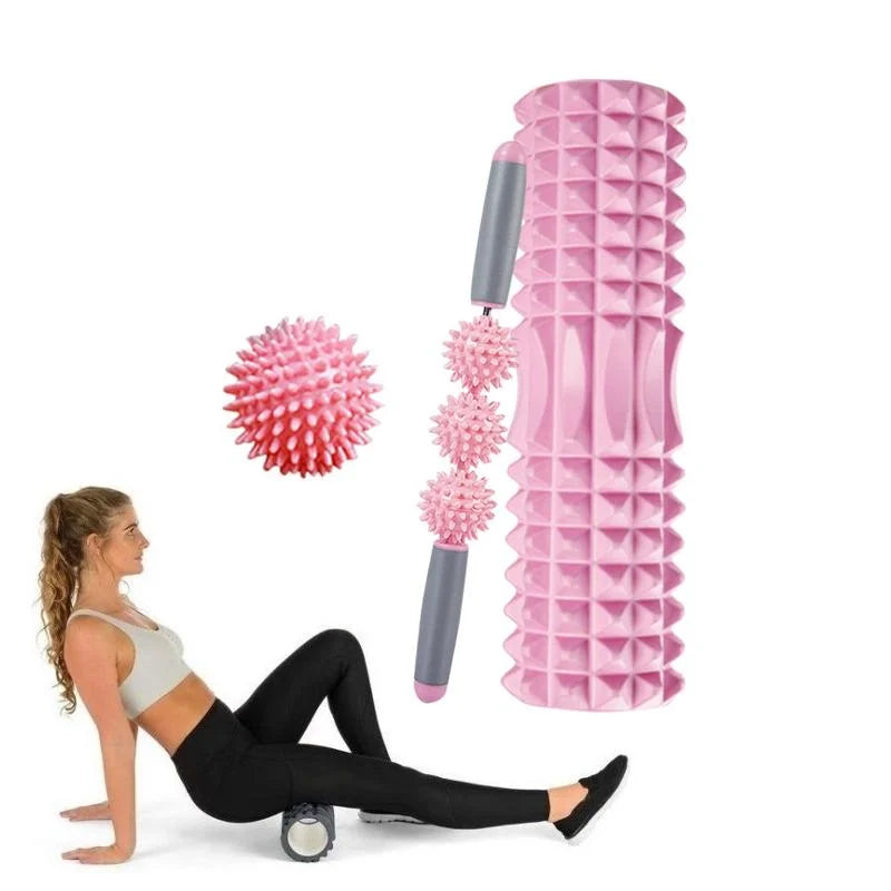 3-In-1 Eva Foam Roller Set For Muscle Relaxation And Yoga