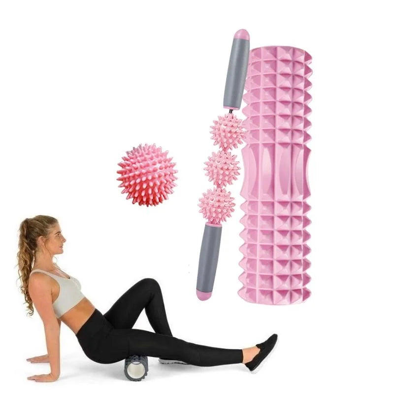 3-In-1 Hollow Eva Foam Roller Set For Muscle Relaxation