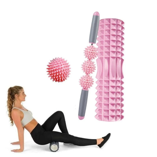 3-In-1 Hollow Eva Foam Roller Set For Muscle Relaxation