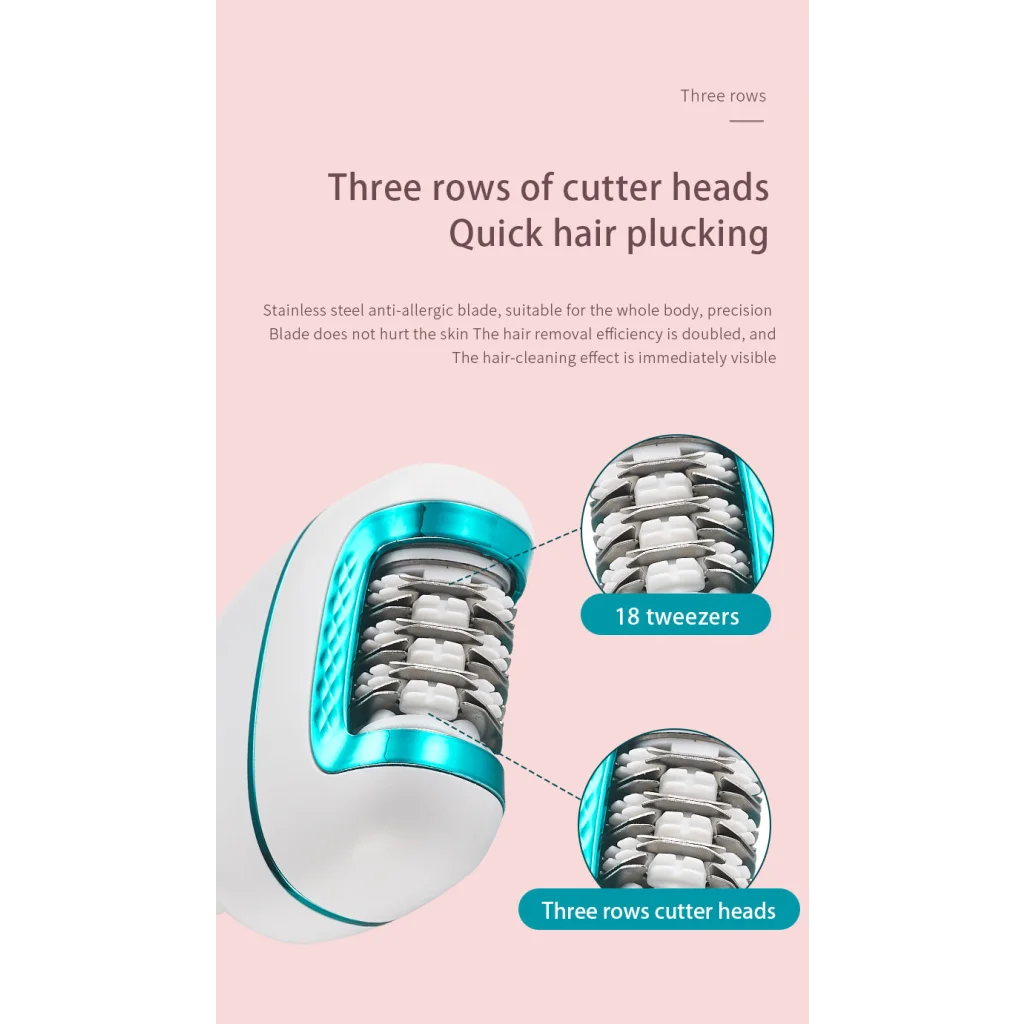 3-in-1 Ladies Electric Epilator Shaver & Callus Remover