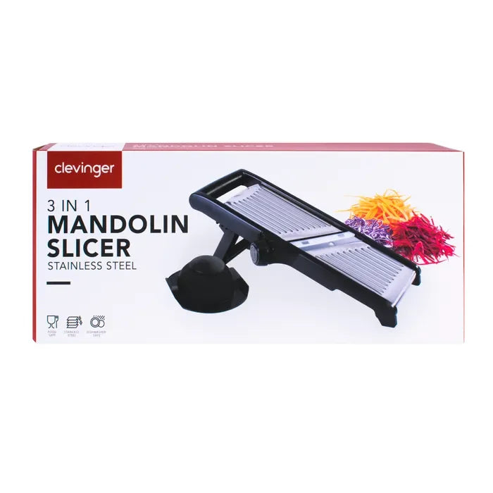 Mandolin slicer stainless with shape details and included parts