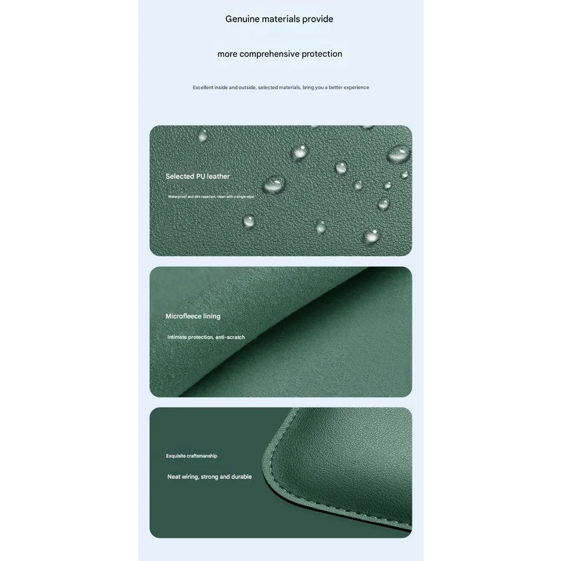 3-in-1 PU Leather Laptop Sleeve with Stand & Mouse Pad