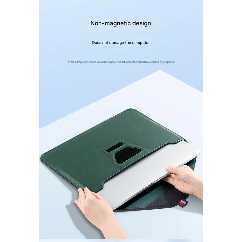3-in-1 PU Leather Laptop Sleeve with Stand & Mouse Pad