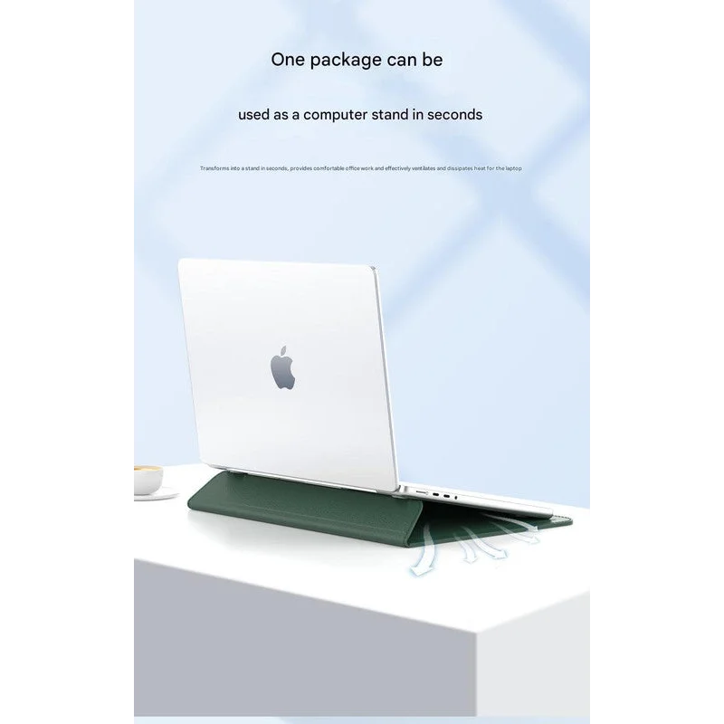 3-in-1 PU Leather Laptop Sleeve with Stand & Mouse Pad