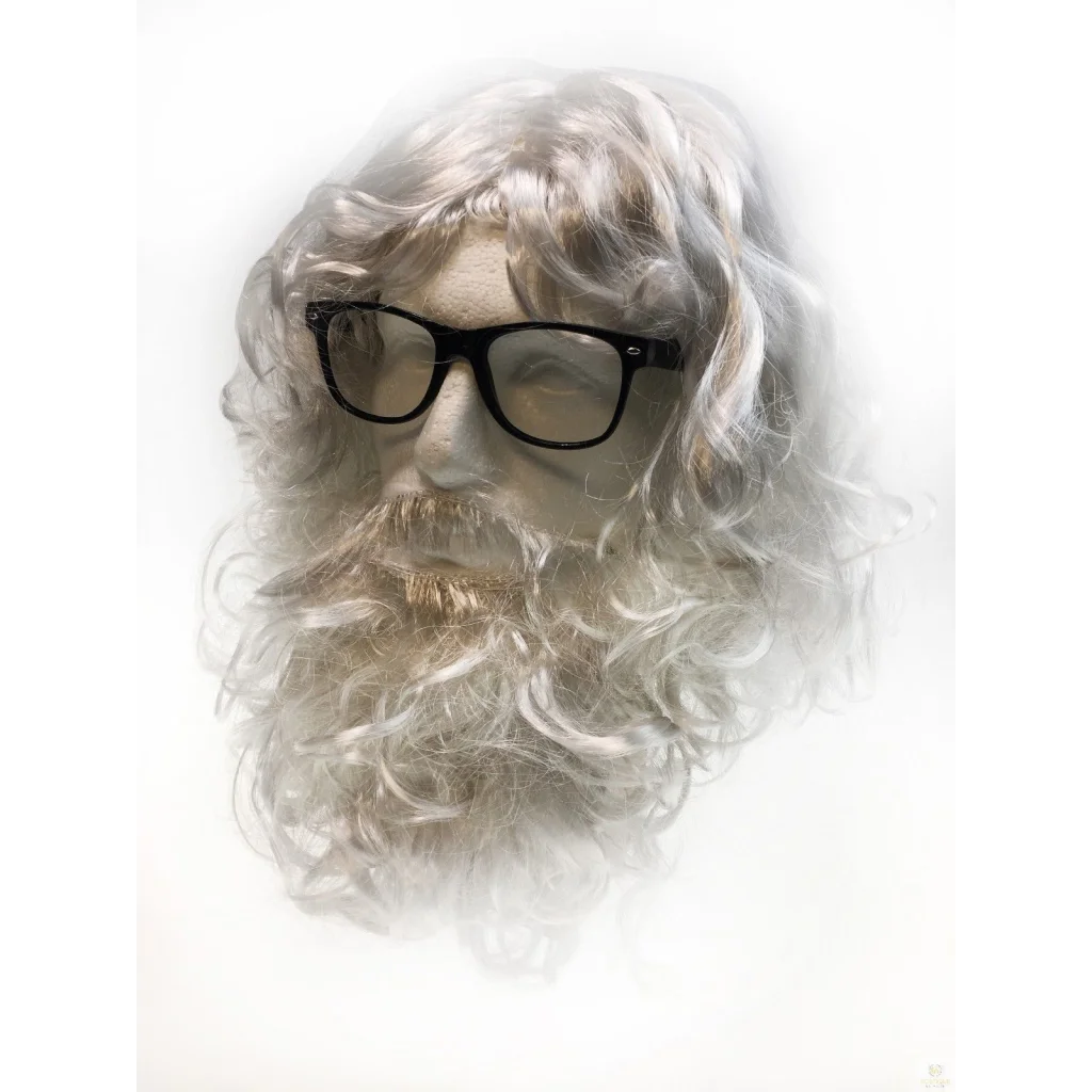 3 in 1 SANTA WIG White Beard Glasses SET Christmas Claus