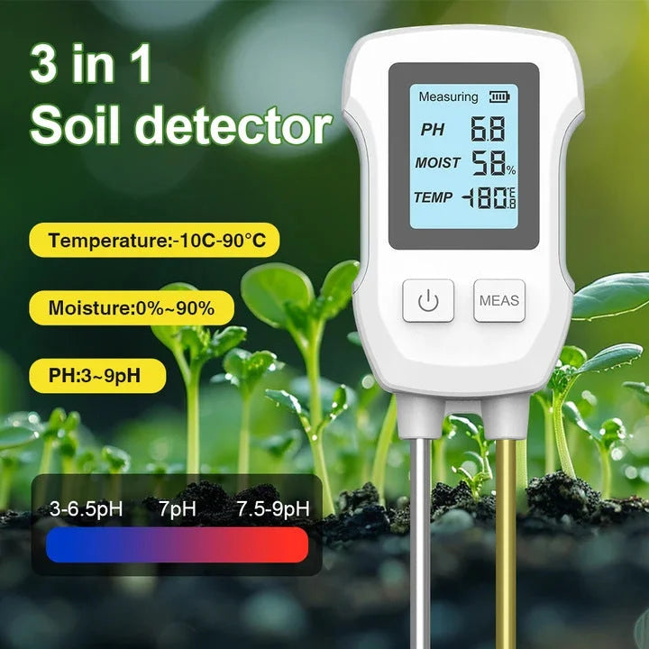 3-in-1 Soil Detector for pH Moisture and Temperature