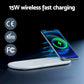 3-in-1 Wireless Charger 15W Fast Charging with RGB Light