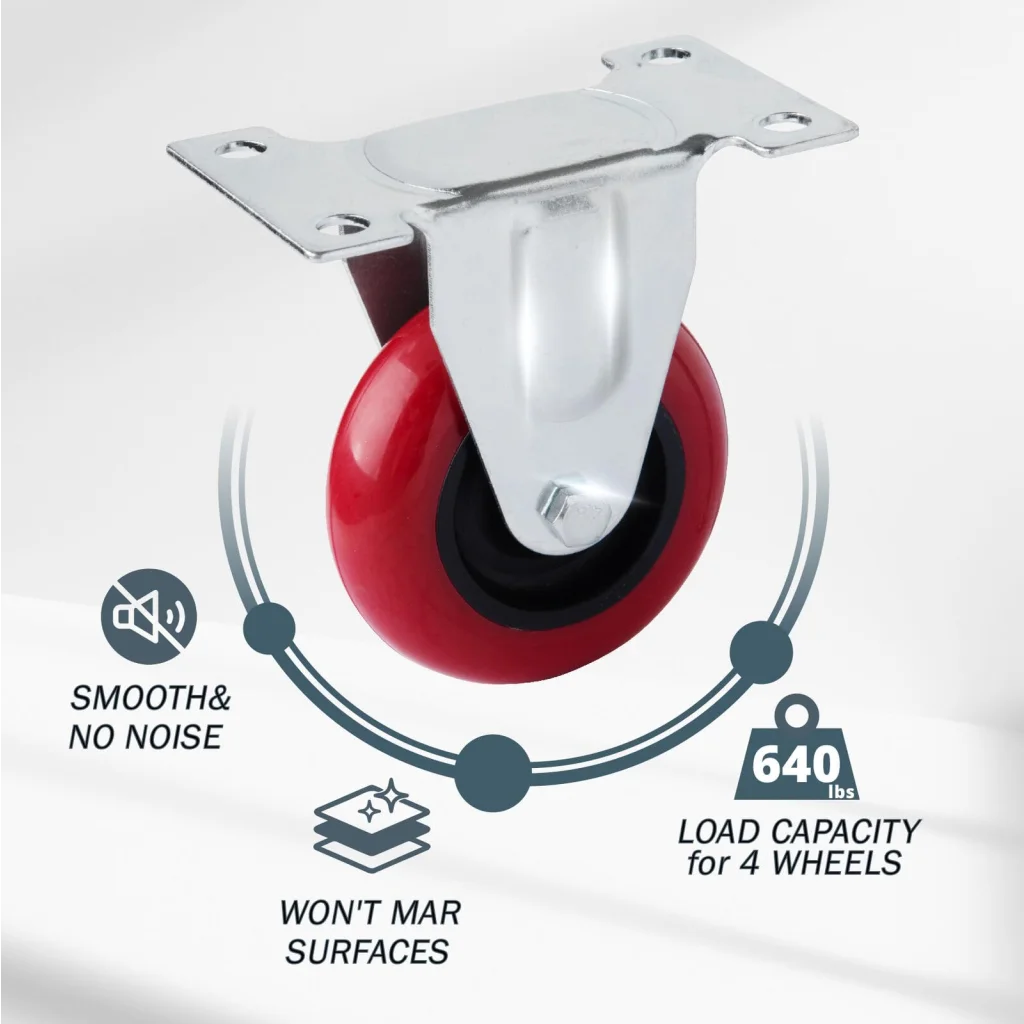3 inch Heavy Duty Fixed Caster Casters Wheels Castor