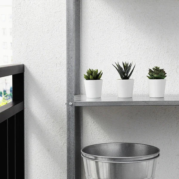3 Pack of Artificial Succulent Potted Plants in White