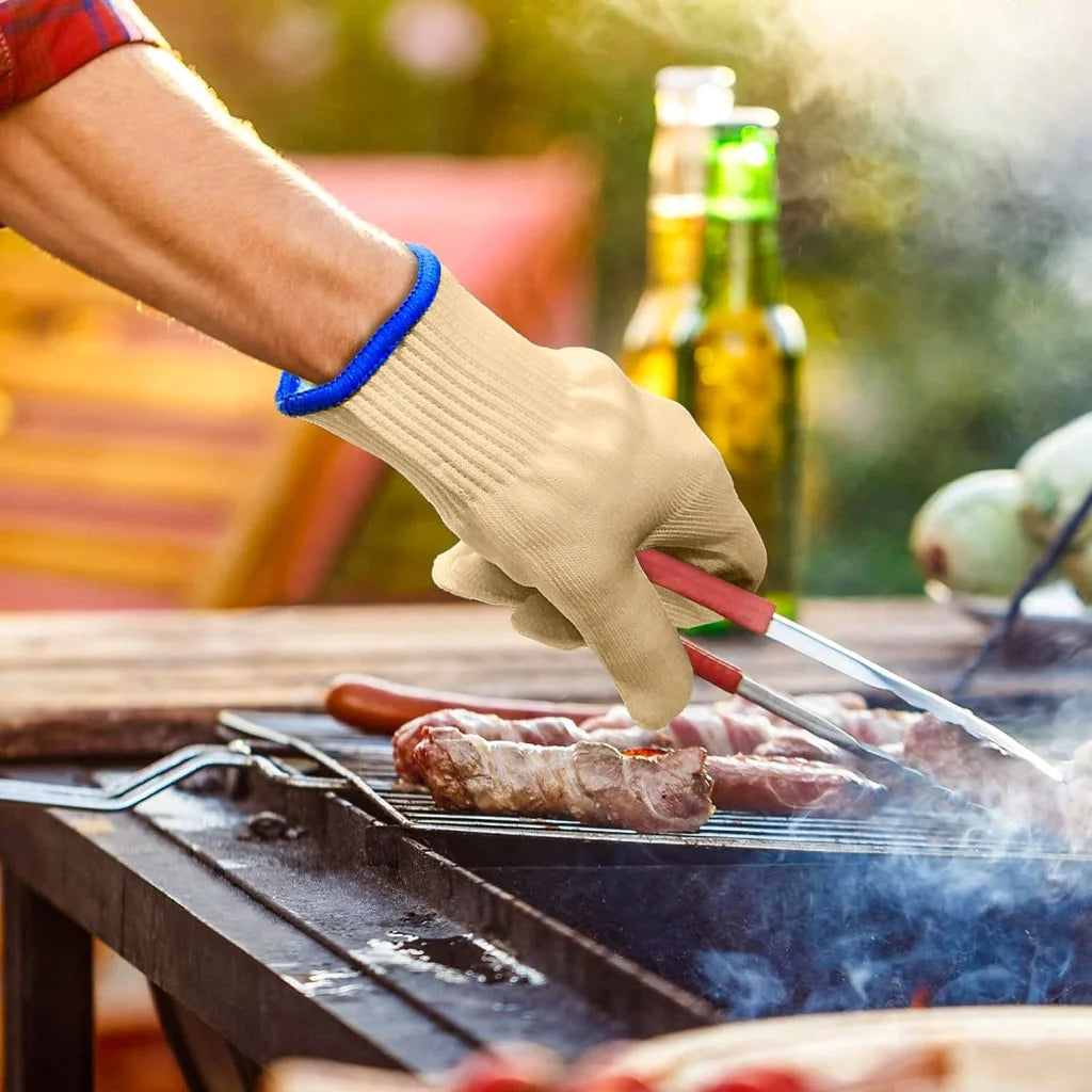 3 Pairs Oven Mitt BBQ Grill Gloves Heat Resistant Kitchen