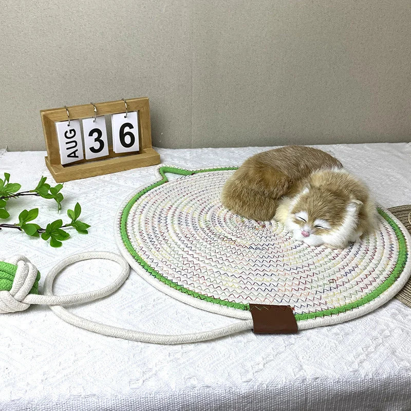 3 Pcs Blue Durable Cat Scratching Mat with Attached Toy